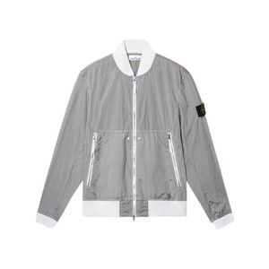 Stone Island Lightweight Grey Jacket With Ribbed Details - NWT